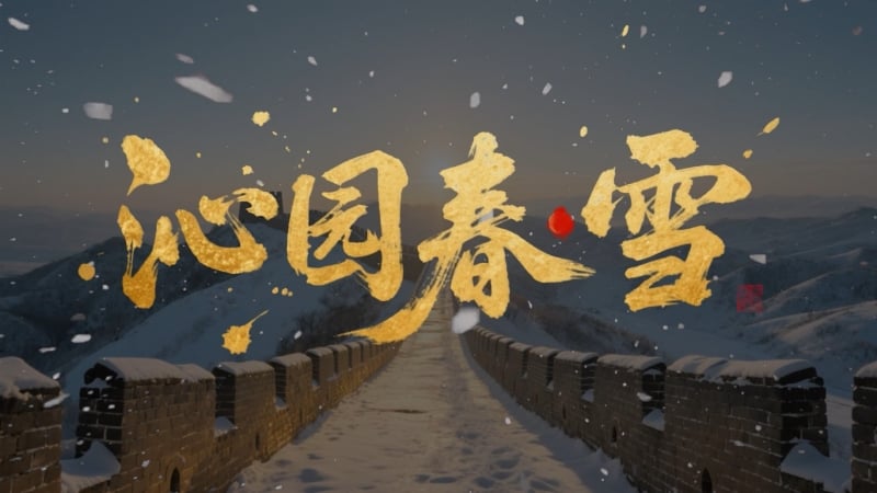 《沁园春 雪》朗诵背景视频 毛泽东 背景音乐1080P高清